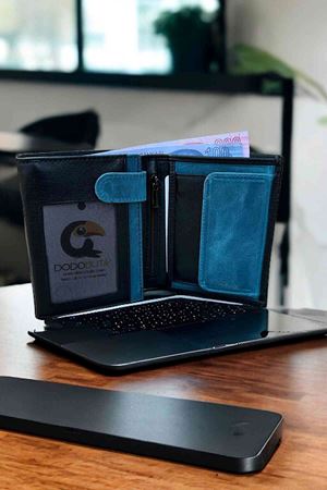 Siyah-Tukuaz Hakiki Deri Klasik Cüzdan DD02