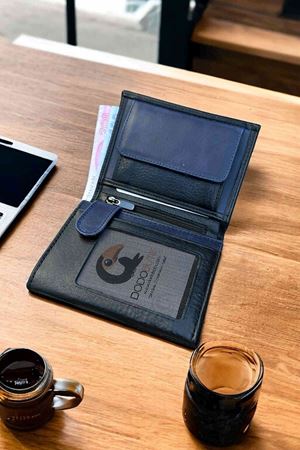 Siyah-Lacivert Hakiki Deri Klasik Cüzdan DD02