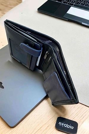 Siyah-Lacivert Hakiki Deri Klasik Cüzdan DD02