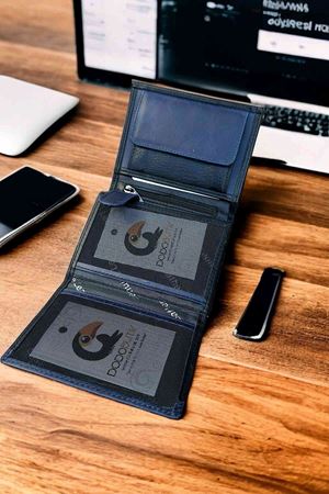 Siyah-Lacivert Hakiki Deri Klasik Cüzdan DD02