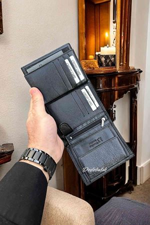 Hakiki Deri Siyah Erkek Cüzdan DD77