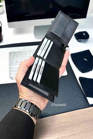 Hakiki Deri Siyah Cüzdan DD63