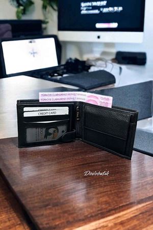 Hakiki Deri Siyah Cüzdan DD63