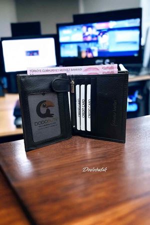 Hakiki Deri Siyah Erkek Cüzdan DD67