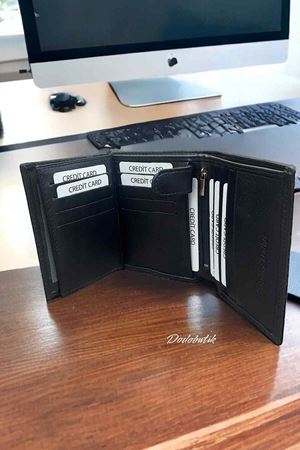 Hakiki Deri Siyah Erkek Cüzdan DD67