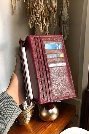 Bordo Deri Telefonlu Cüzdan 877