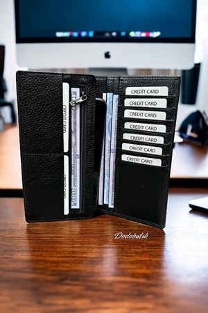 Siyah Deri Telefonlu Cüzdan 877