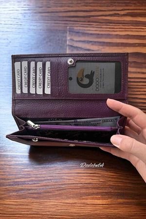 Bayan Mor Deri Cüzdan DD464