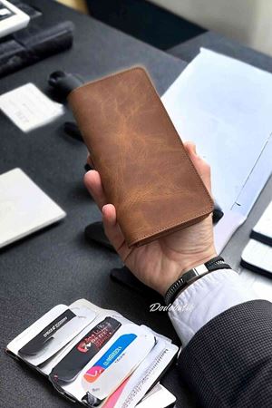 Hakiki Deri Telefon Gözlü Mıknatıslı Taba Cüzdan DD2727