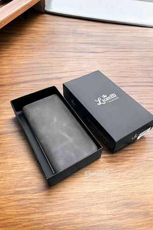 Hakiki Deri Telefon Gözlü Mıknatıslı Gri Cüzdan DD2727