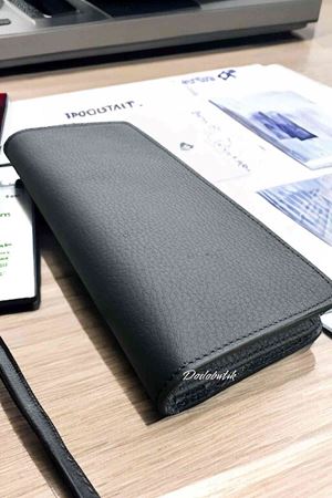 Hakiki Deri Telefon Gözlü Mıknatıslı Siyah Cüzdan DD2727