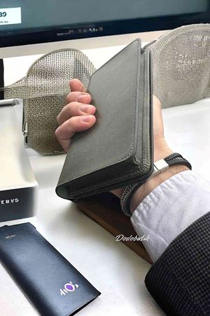 Hakiki Deri Telefon Gözlü Mıknatıslı Yeşil Cüzdan DD2727