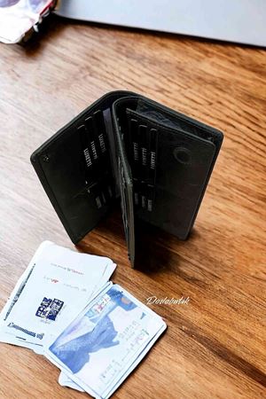 Hakiki Deri Telefon Gözlü Mıknatıslı Yeşil Cüzdan DD2725