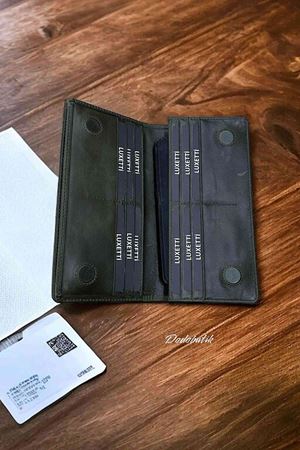 Hakiki Deri Telefon Gözlü Mıknatıslı Yeşil Cüzdan DD2725