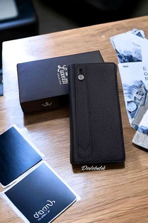 Hakiki Deri Telefon Gözlü Mıknatıslı Siyah Cüzdan DD2725