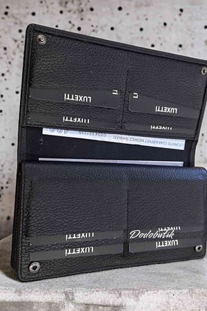 Hakiki Deri Telefon Gözlü Mıknatıslı Siyah Cüzdan DD2725