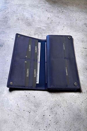 Hakiki Deri Telefon Gözlü Mıknatıslı Lacivert Cüzdan DD2725