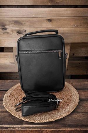 Siyah Hakiki Deri Erkek Omuz Çantası DDA4041