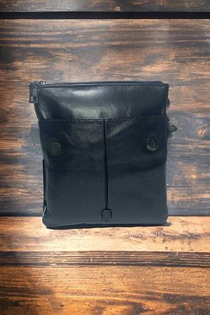 Hakiki Deri Erkek Siyah Postacı Çantası DDA21