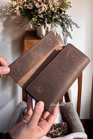 Hakiki Deri Kahverengi Bayan Cüzdan 443 