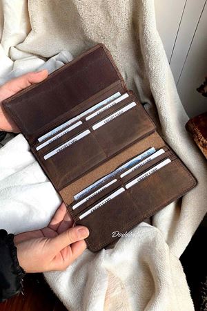 Hakiki Deri Kahverengi Bayan Cüzdan 443 