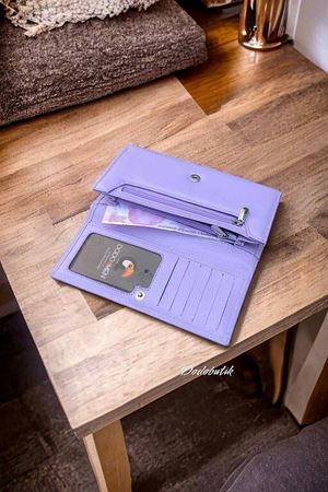 Bayan Lila Deri Cüzdan DD464