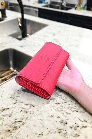 Hakiki Deri Bayan Kırmızı Cüzdan 443