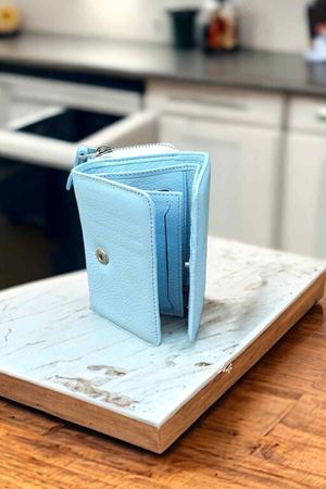 Hakiki Deri Bayan Buz Mavizi Cüzdan DD422