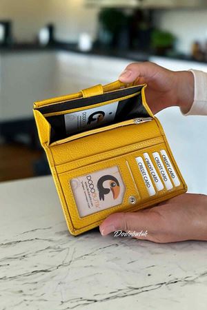 Westpolo Bayan Sarı Deri Cüzdan WPL488