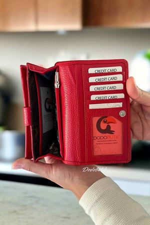 Westpolo Bayan  Kırmızı Deri Cüzdan WPL488 