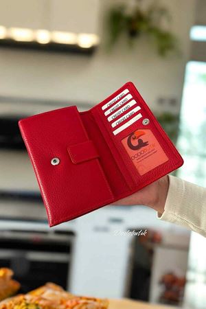 Westpolo Bayan  Kırmızı Deri Cüzdan WPL488 