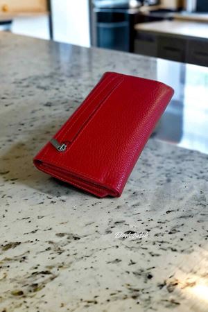 Westpolo Bayan  Kırmızı Deri Cüzdan WPL488 
