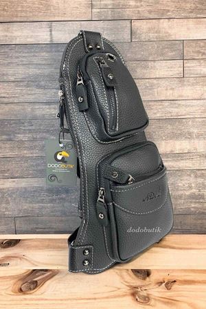 Erkek Cepli Siyah Çapraz Omuz Çantası DDA18