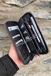 Füme Hakiki Deri Telefonlu Cüzdan 454