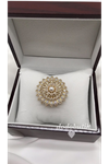 Taşlı Gold Çelik Broş DB4585