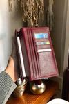 Bordo Deri Telefonlu Cüzdan 877